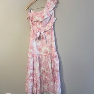 Elegant Pink Floral Maxi Dress